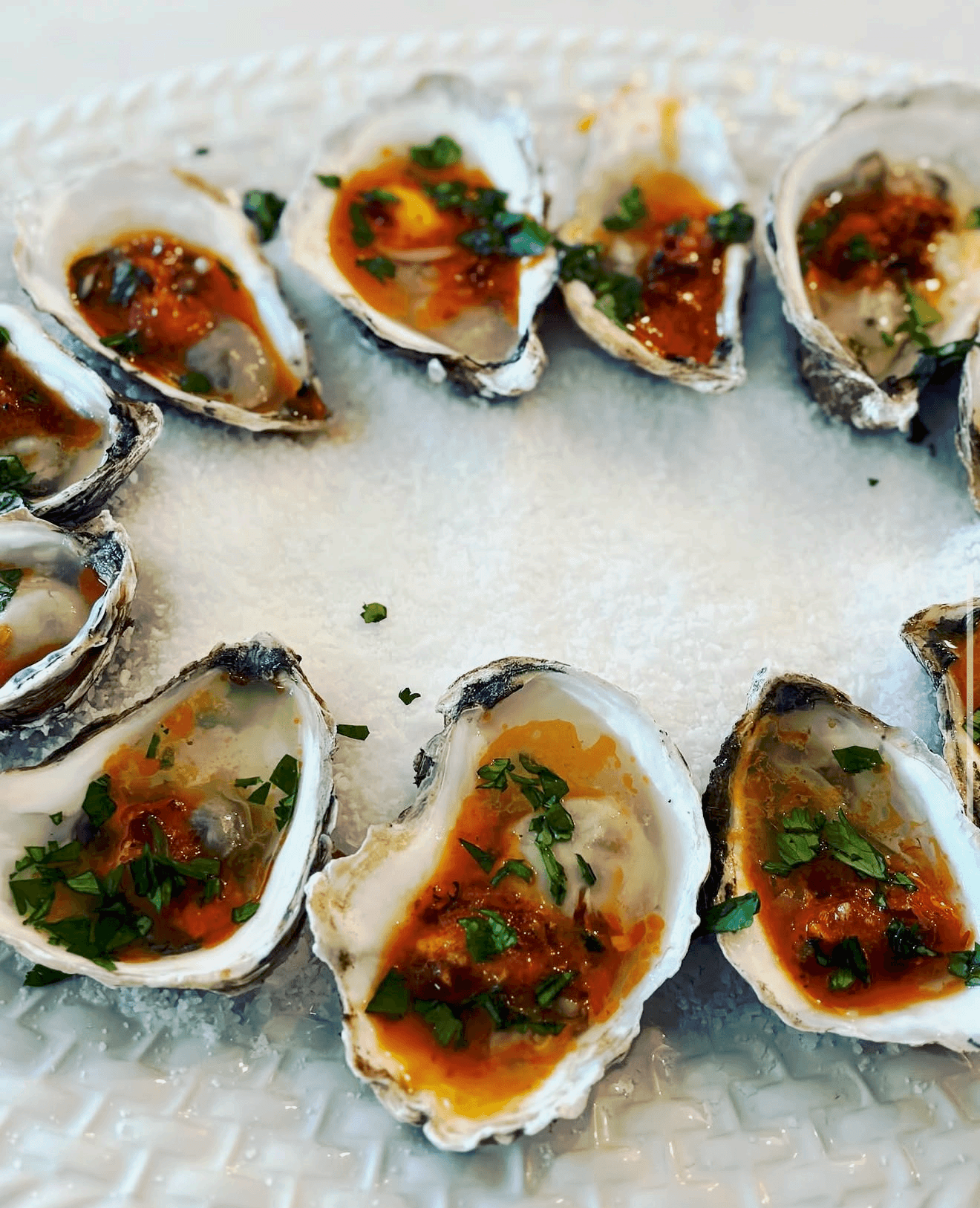 Bourbon Chipotle Grilled Oysters — Appetizers