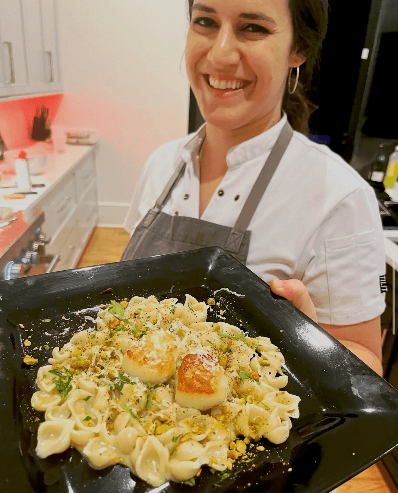 Cassie Lasater holding a prepared dish