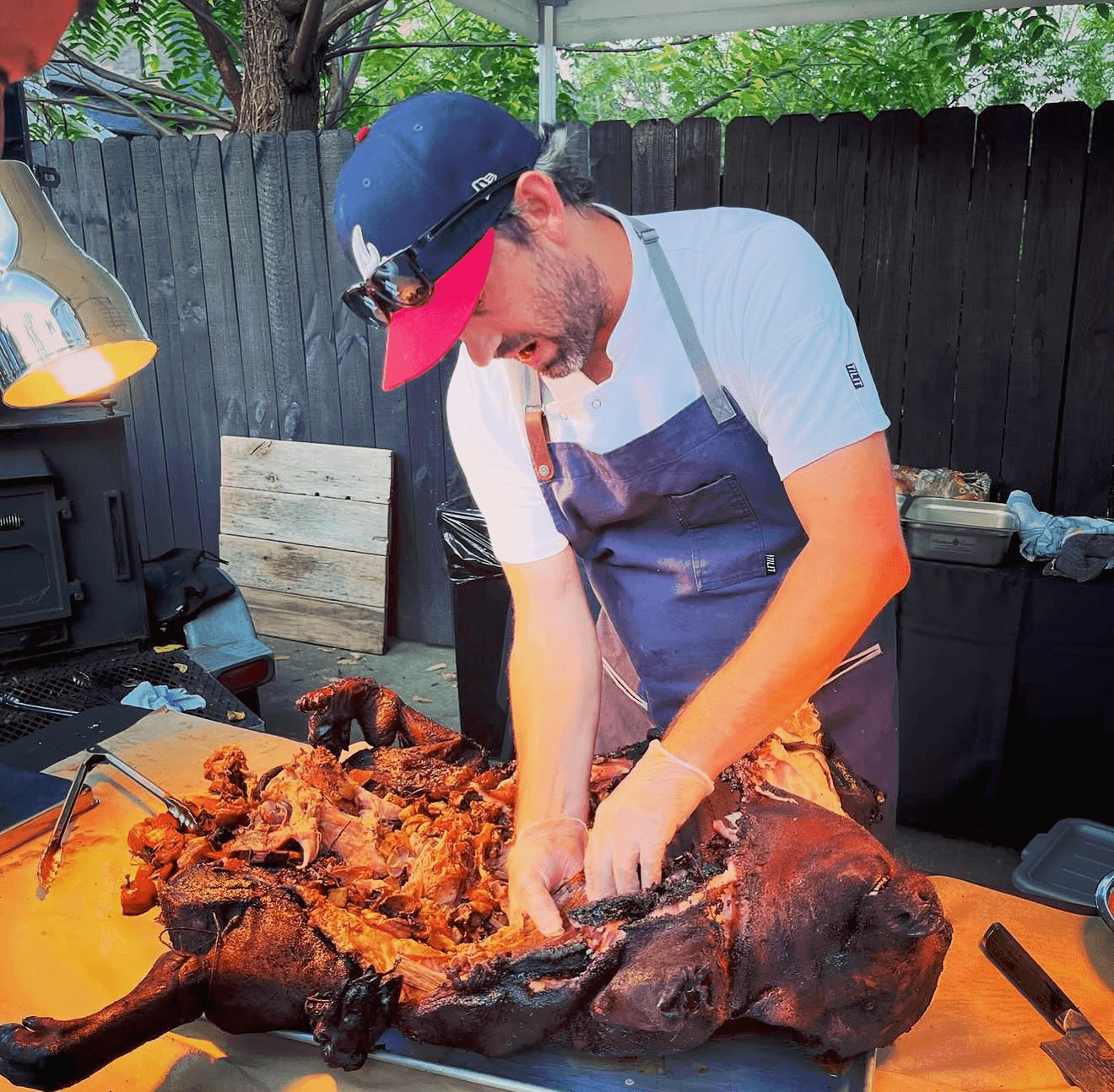 John Lasater preparing food